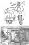 scooter drawing